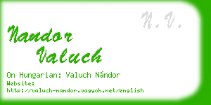nandor valuch business card