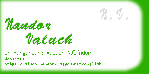 nandor valuch business card